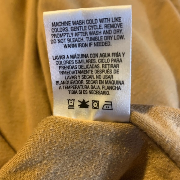 Laura Scott chore coat ladies Size LG tan/gold adjustable waist zipper & button - Picture 10 of 10